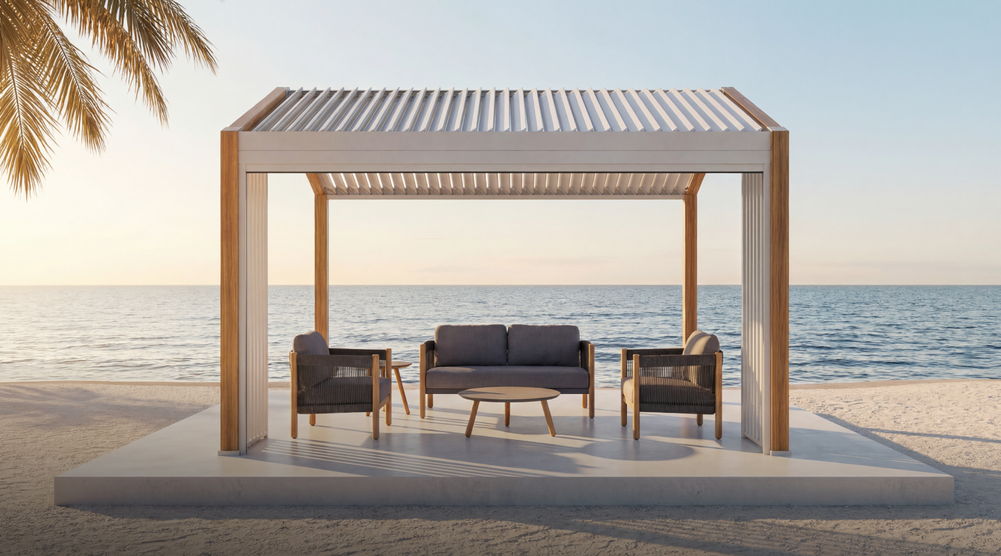 Architectural Pergola + Modern Lounge