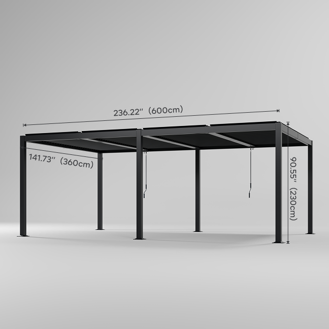 Shell 12 x 20 ft Modern Aluminum Louvered Pergola with Roof Outdoor Patio