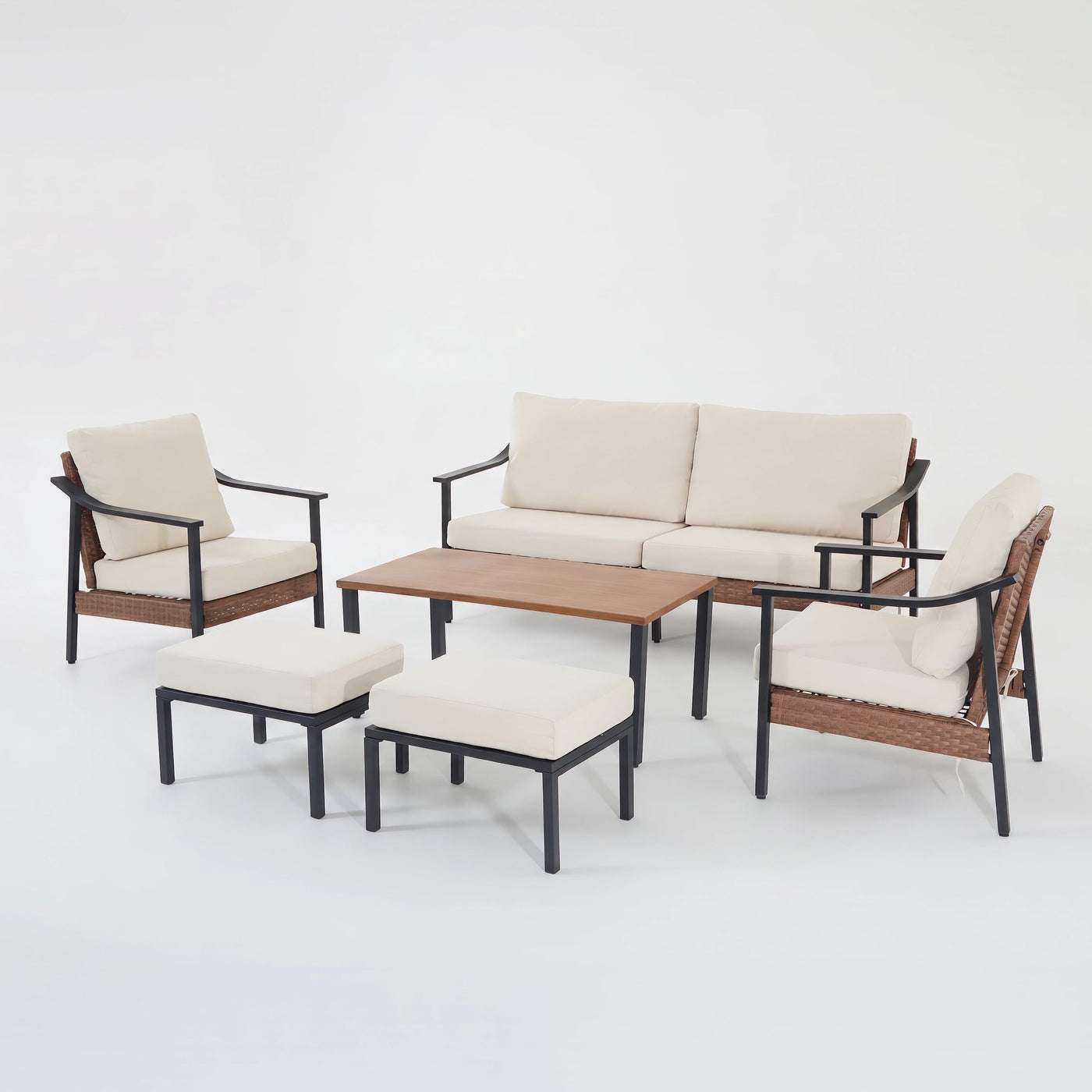 Shell + Tide 10x12 ft Pergola & Sofa Set Bundle for 5 Outdoor Patio