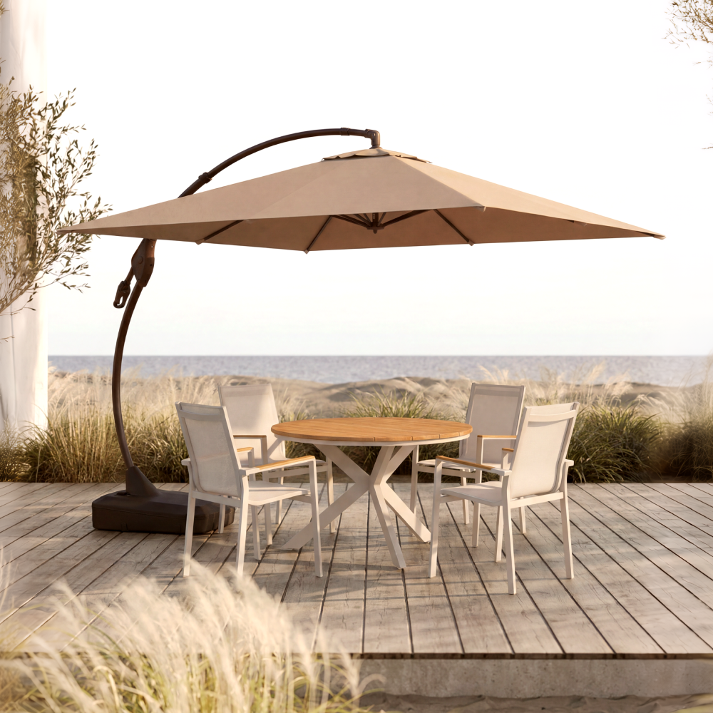 las vegas patio umbrella PURPLE LEAF Round Tiltable Porch Table Poolside 10' Round / Grey It can be filled with water or sand for stability in windy conditions. Patio & Outdoor Umbrellas |