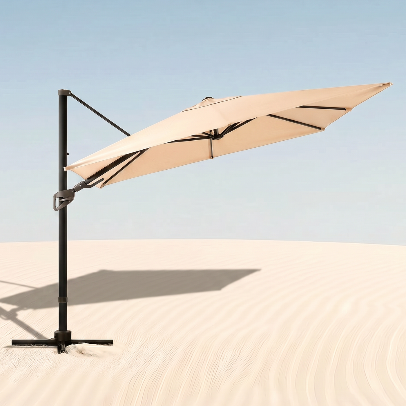 Marina 10 x 10 ft Aluminum Umbrella with Base Outdoor Patio