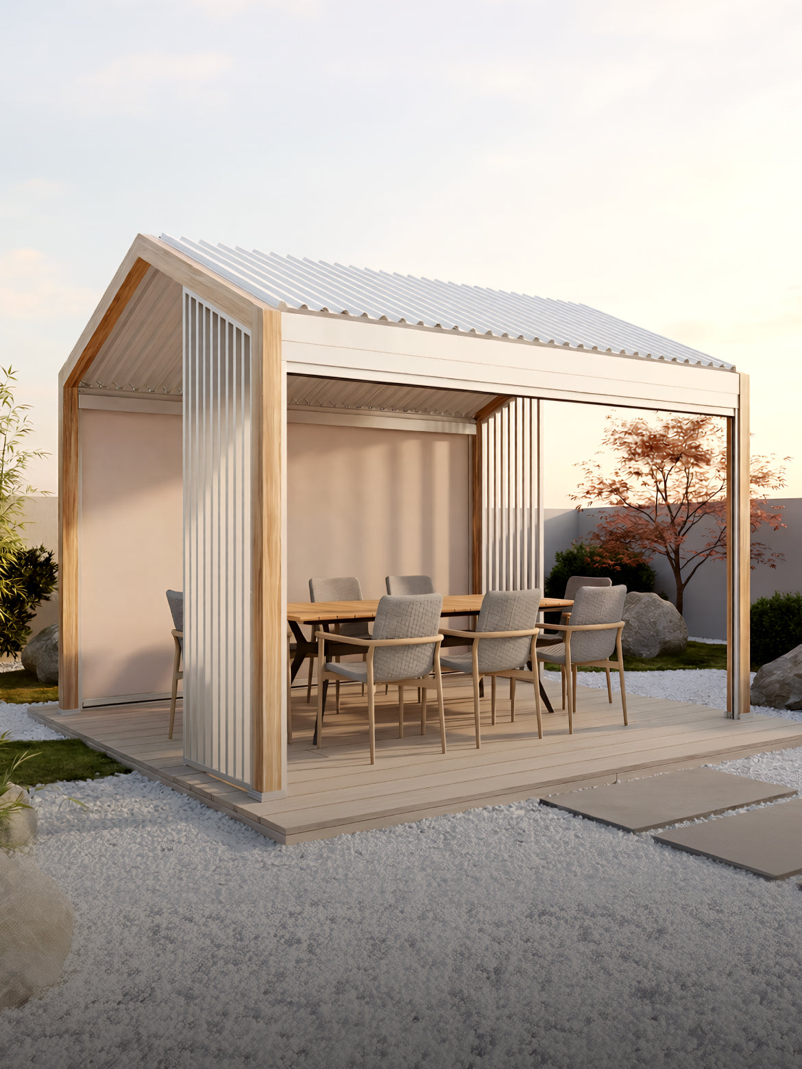 Architectural Pergola + Modern Lounge