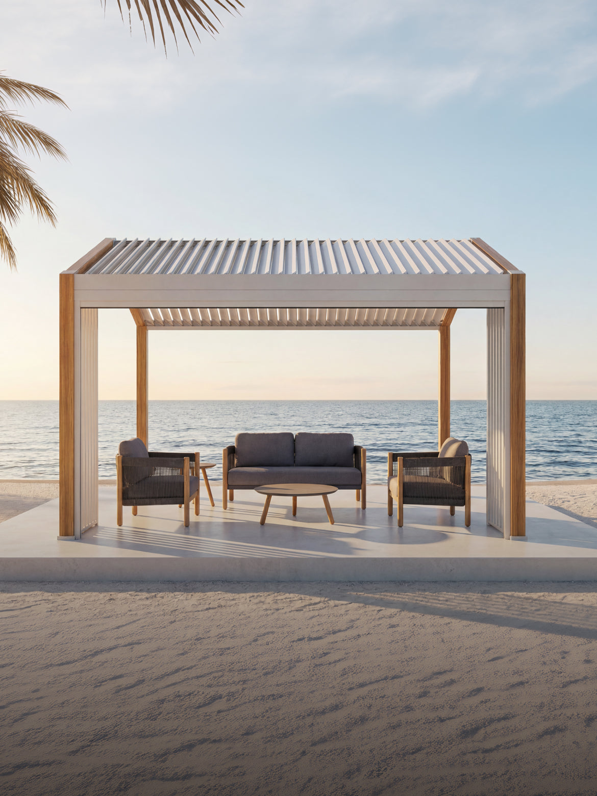 Architectural Pergola + Modern Lounge