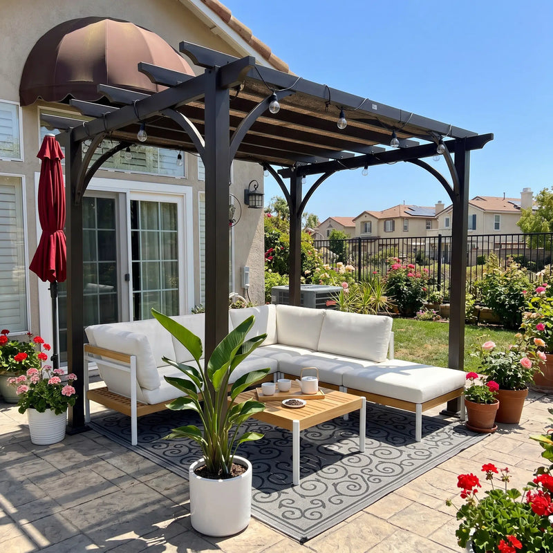 Santorini Teak Sofa Set (6-Seater) Outdoor Patio Furniture