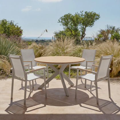 Mykonos Teak Dining Set for 4 (5-Piece) Outdoor Patio Furniture