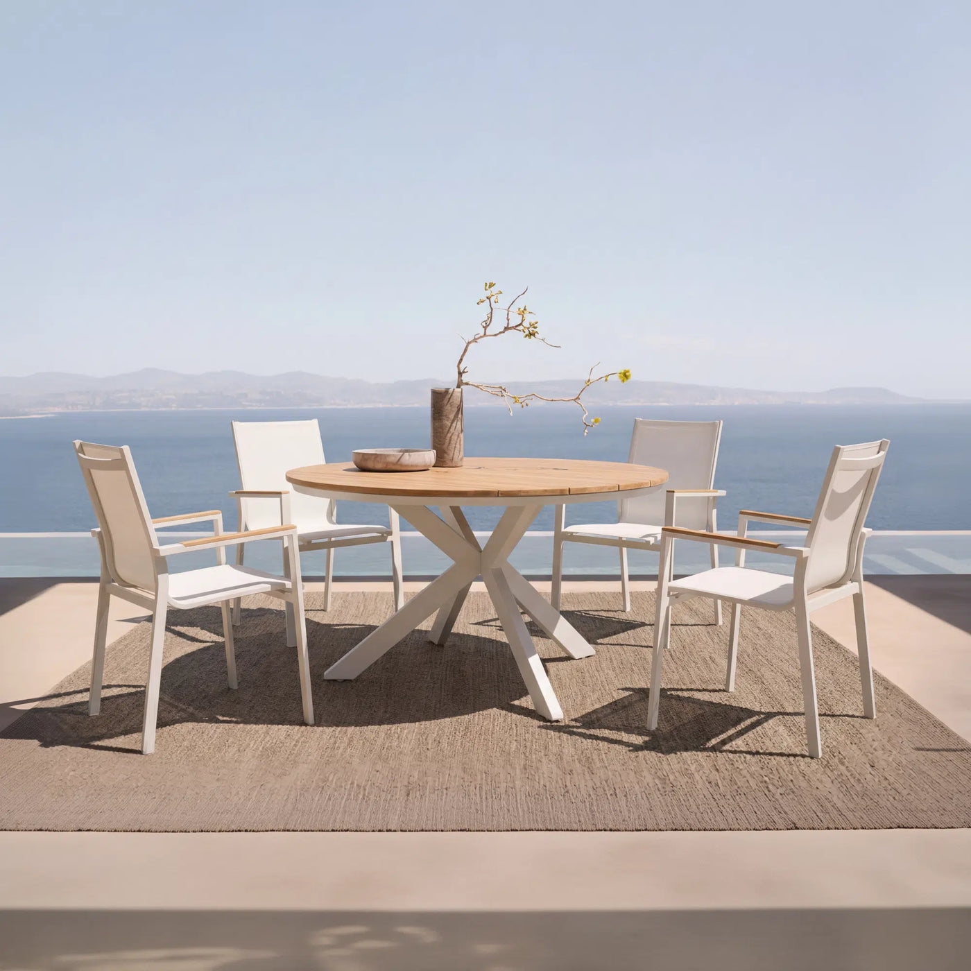 Mykonos Teak Dining Set for 4 (5-Piece) Outdoor Patio Furniture