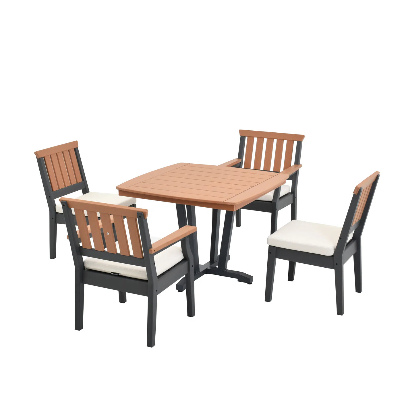 Marina + Dune 10x10 ft Umbrella & Dining Set Bundle for 4 Outdoor Patio