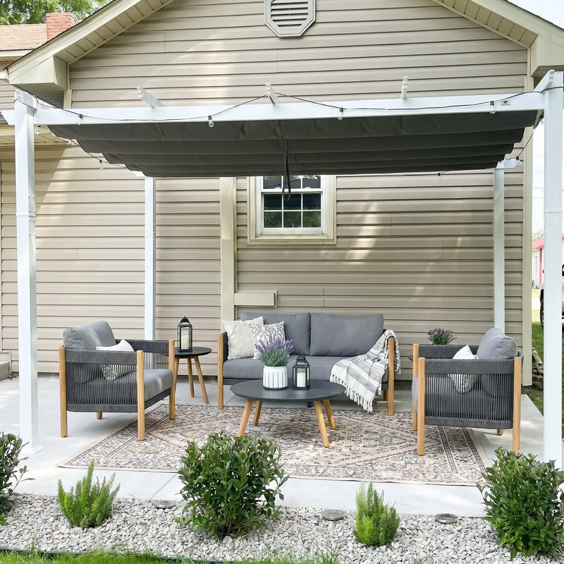 Portofino Faux Teak Aluminum Sofa Set (4-Seater) Outdoor Patio Furniture