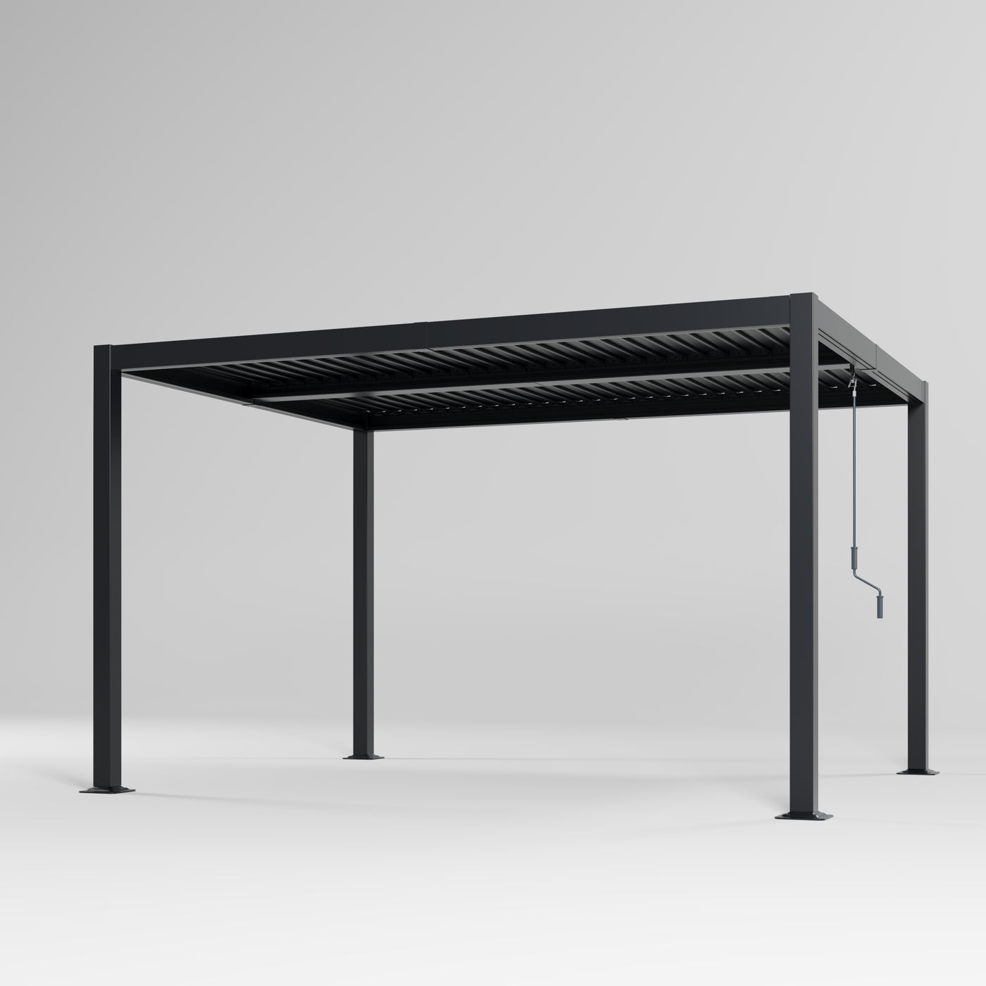 Shell 10 x 12 ft Modern Aluminum Louvered Pergola with Roof Outdoor Patio