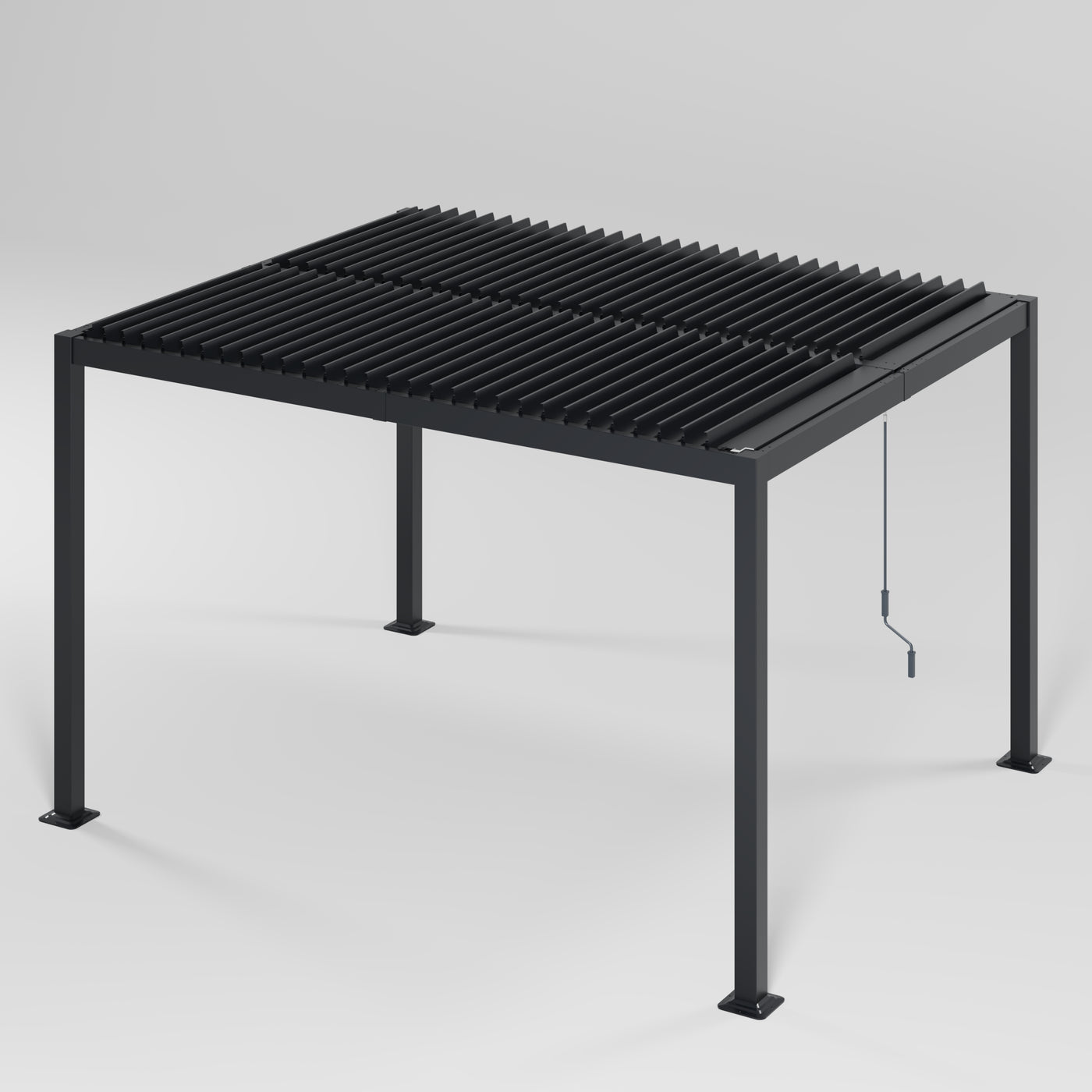 Shell 10 x 12 ft Modern Aluminum Louvered Pergola with Roof Outdoor Patio