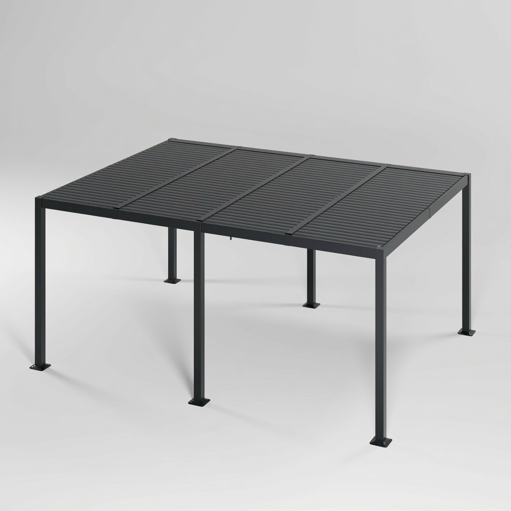 Shell 12 x 16 ft Modern Aluminum Louvered Pergola with Roof Outdoor Patio