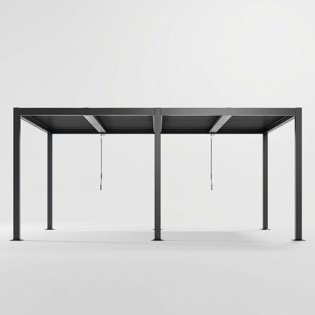 Shell 12 x 20 ft Modern Aluminum Louvered Pergola with Roof Outdoor Patio