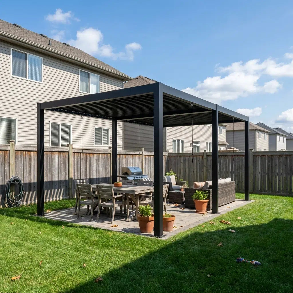 12 x 20 ft Modern Aluminum Louvered Pergola 2.0 with Roof
