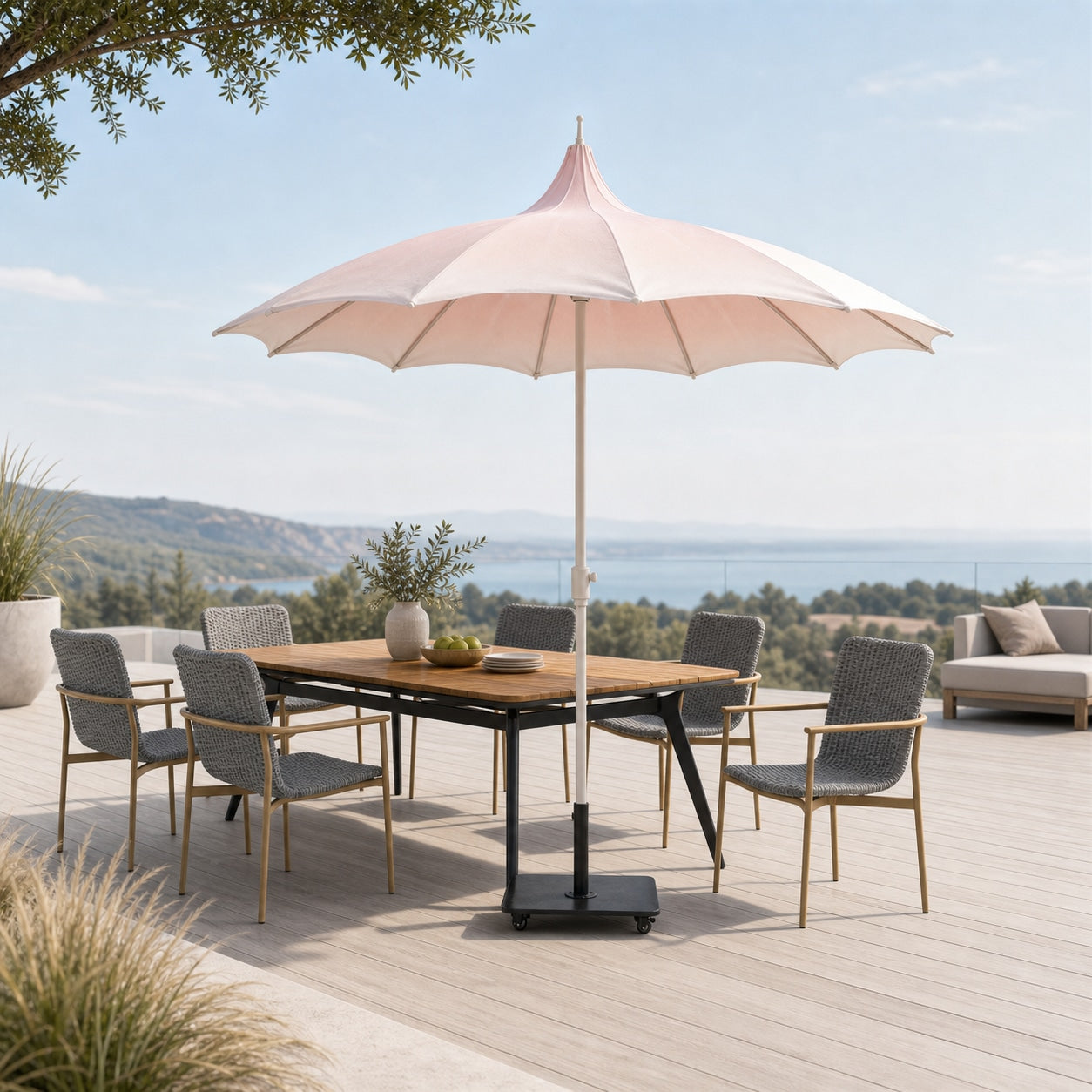 Orchid 9 ft Aluminum Umbrella Outdoor Patio