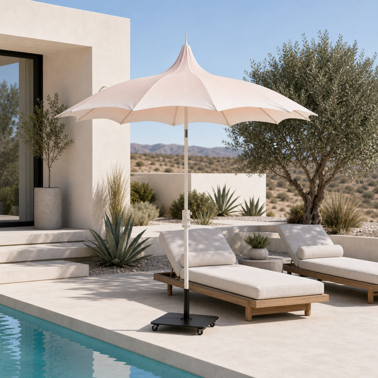 Orchid 9 ft Aluminum Umbrella Outdoor Patio