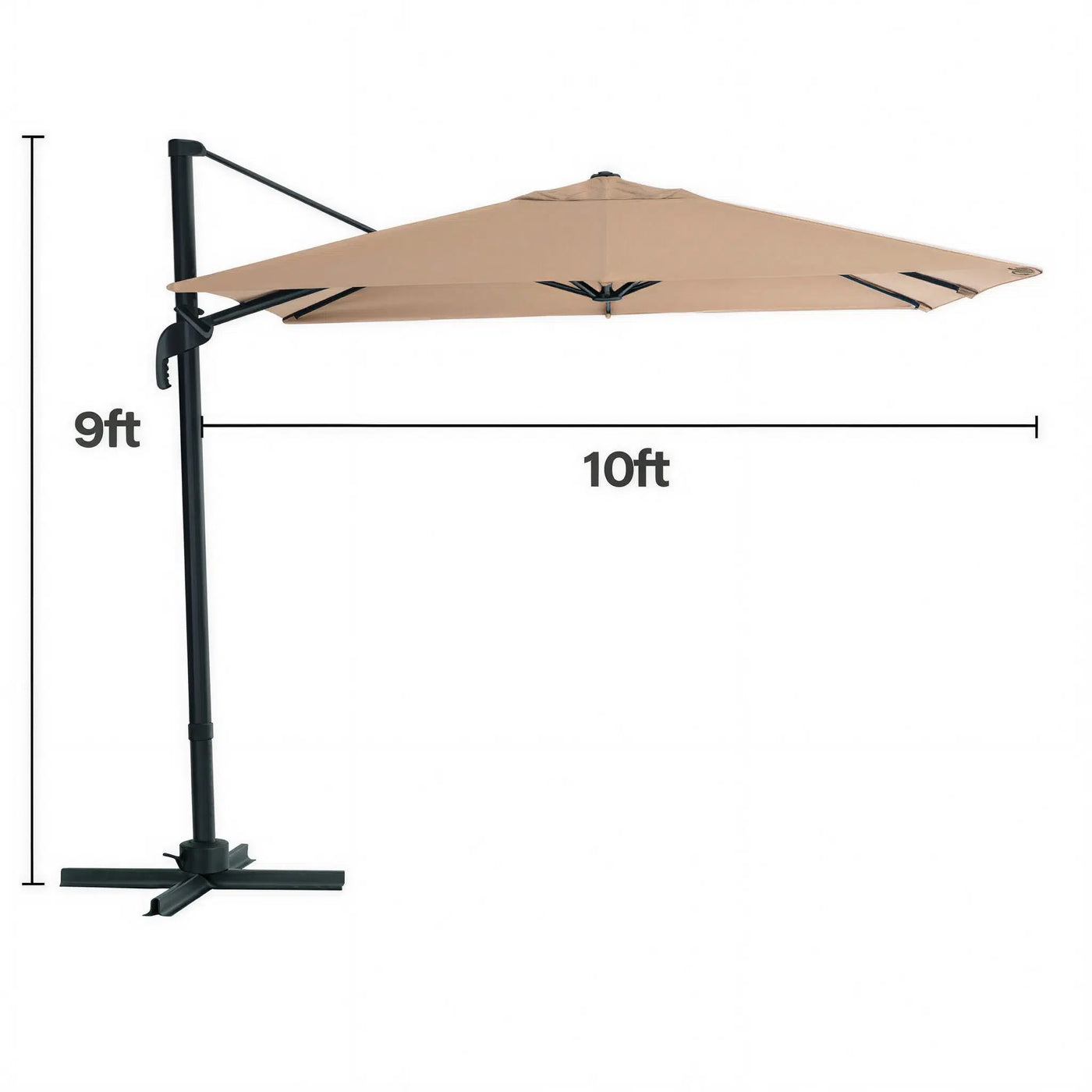 Marina 10 x 10 ft Aluminum Umbrella with Base Outdoor Patio
