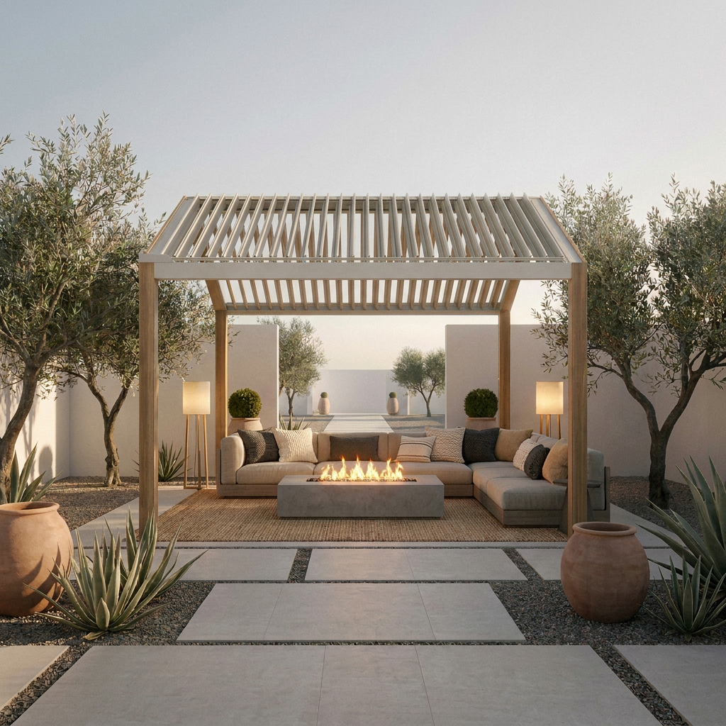 Oasis 10 x 12 ft Modern Aluminum Louvered Pergola with Pitched Roof Outdoor Patio