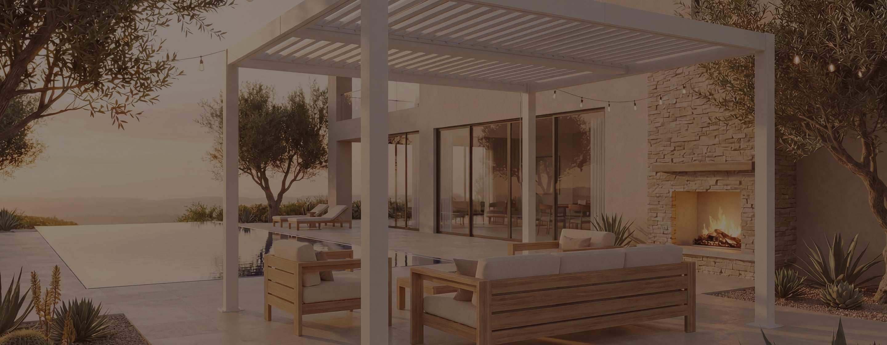 A PalmaYard outdoor living space beside the water