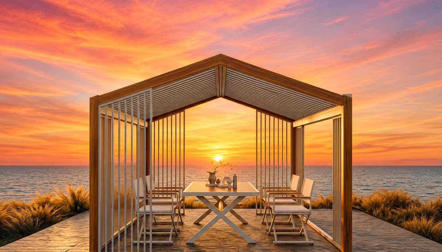 Pergola 2.0 in a coastal outdoor living space